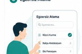 Fizyoterapist danışanına egzersiz programı atıyor